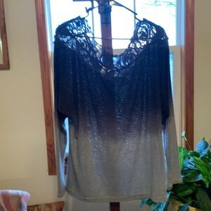 Moon&Sky Gray and black ombré sweater